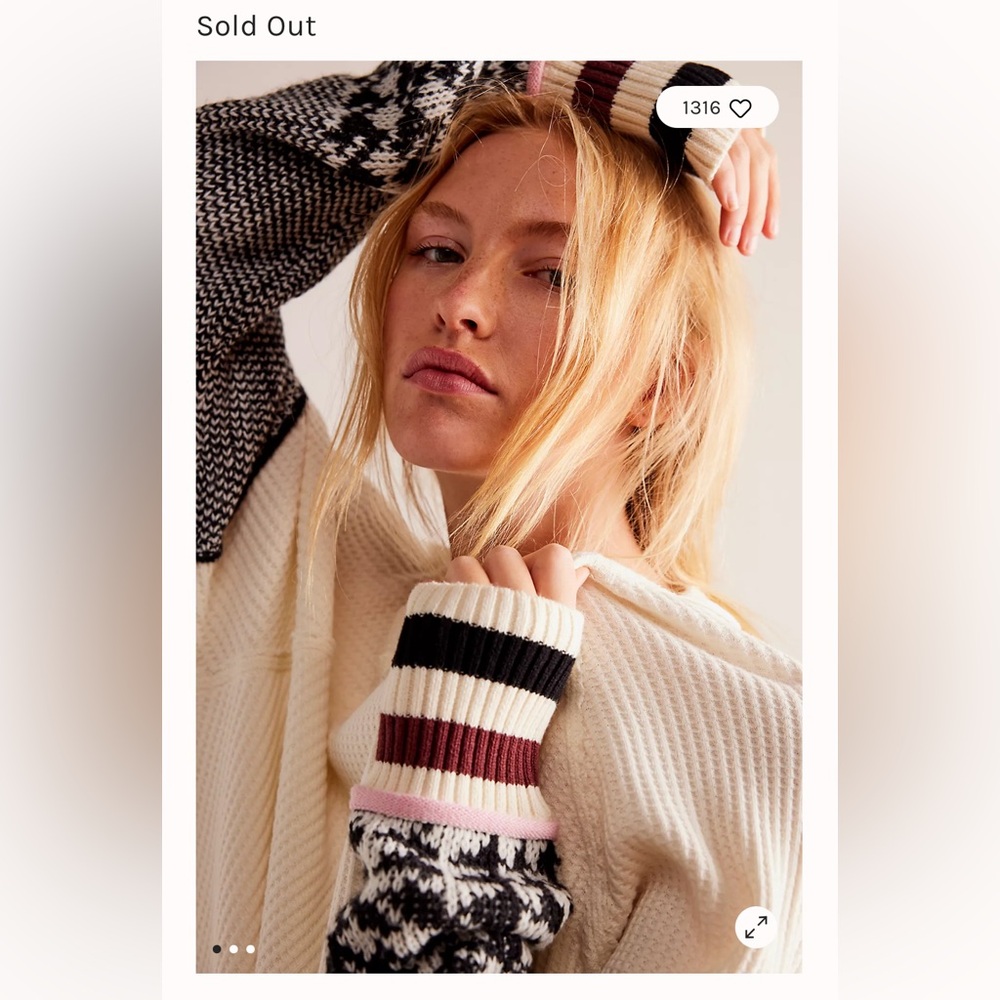 Free People Mod About You Cuff Raglan Pullover - Picture 3 of 9